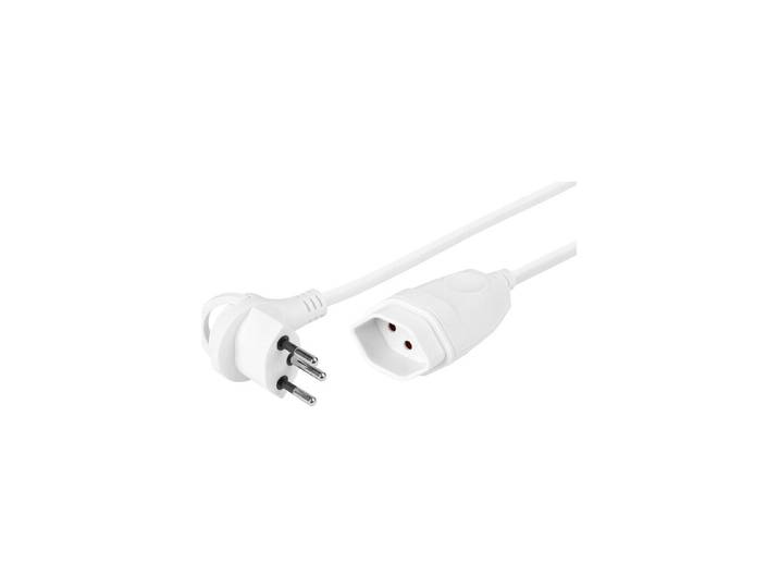 Steffen Verlängerungskabel weiss Td 3x1mm² 1m T12-T13 mit Flach-Winkelstecker