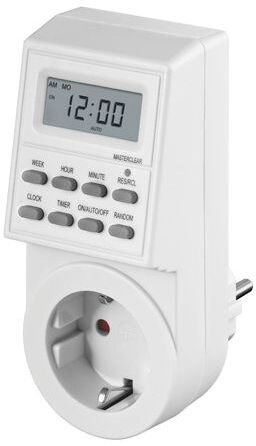 Microconnect Digital Day & Week Timer Plug, White (GRUTIMER1)