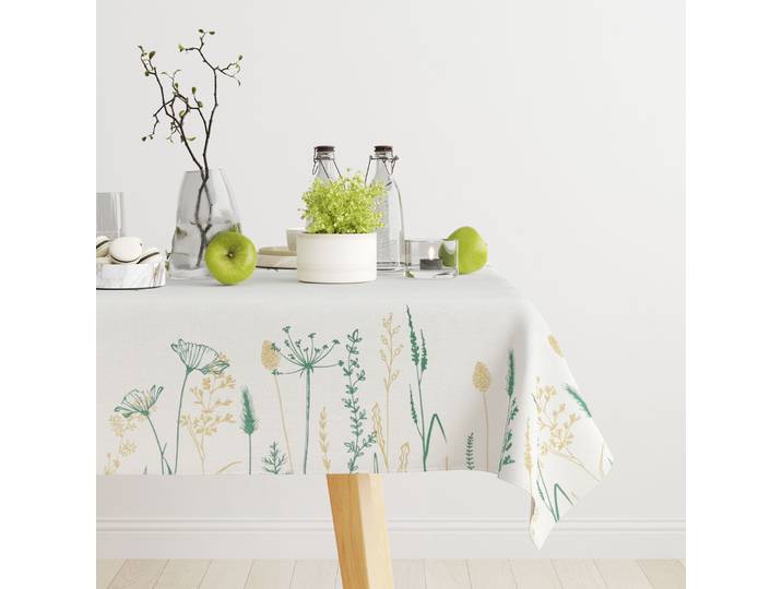 Tischdecke GOODPRODUCT Nérac , grün, B:85cm L:85cm, Polyester, Tischdecken, Tischdecke, bedruckt, mordern, Deko, Decke, Tischdeko, Wohnzimmer, Esszimmer