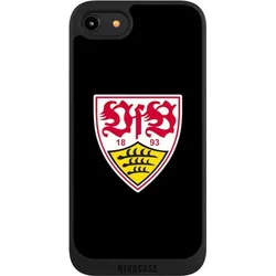 Nivocase Handyhülle für Apple iPhone 8 Hülle NIVOpure Case Schwarz Offizielles Lizenzprodukt VfB Stuttgart (Apple iPhone 8), Smartphone Hülle, Schwarz