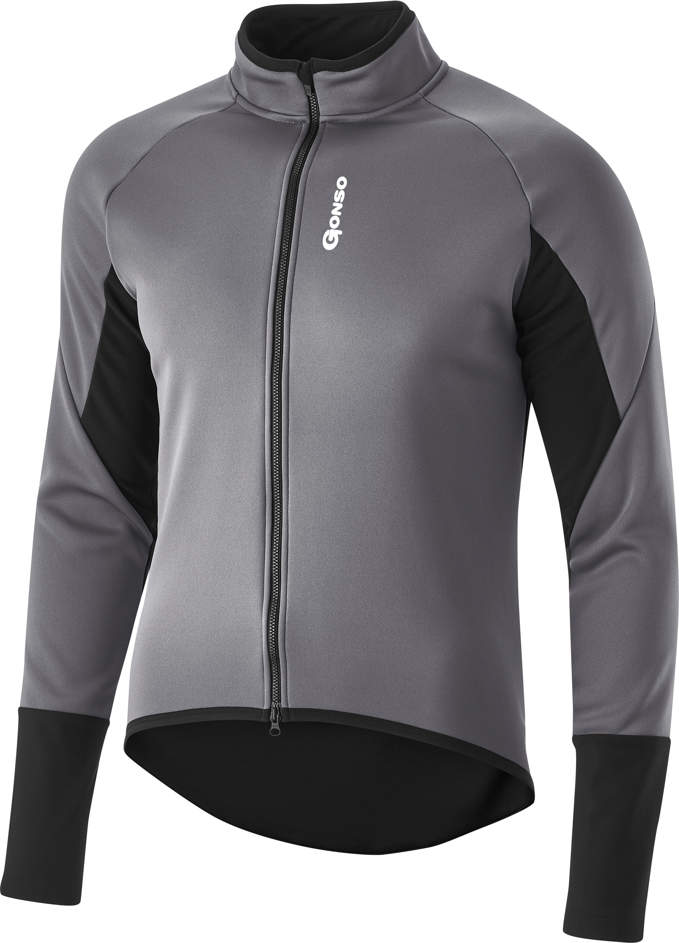 Fahrradjacke GONSO "ROAD JACKET SOFTSHELL M", Herren, Gr. XXL, grau, 80% Polyester, 15% Polyamid, 5% Elasthan, Rundhals, Jacken Fahrradjacke, Herren Softshell-Jacke, atmungsaktive Radjacke, Tight Fit grau XXL