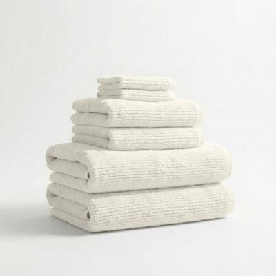 Linery & Co. Turkish Cotton Textured 6 Piece Bath Towel Set.