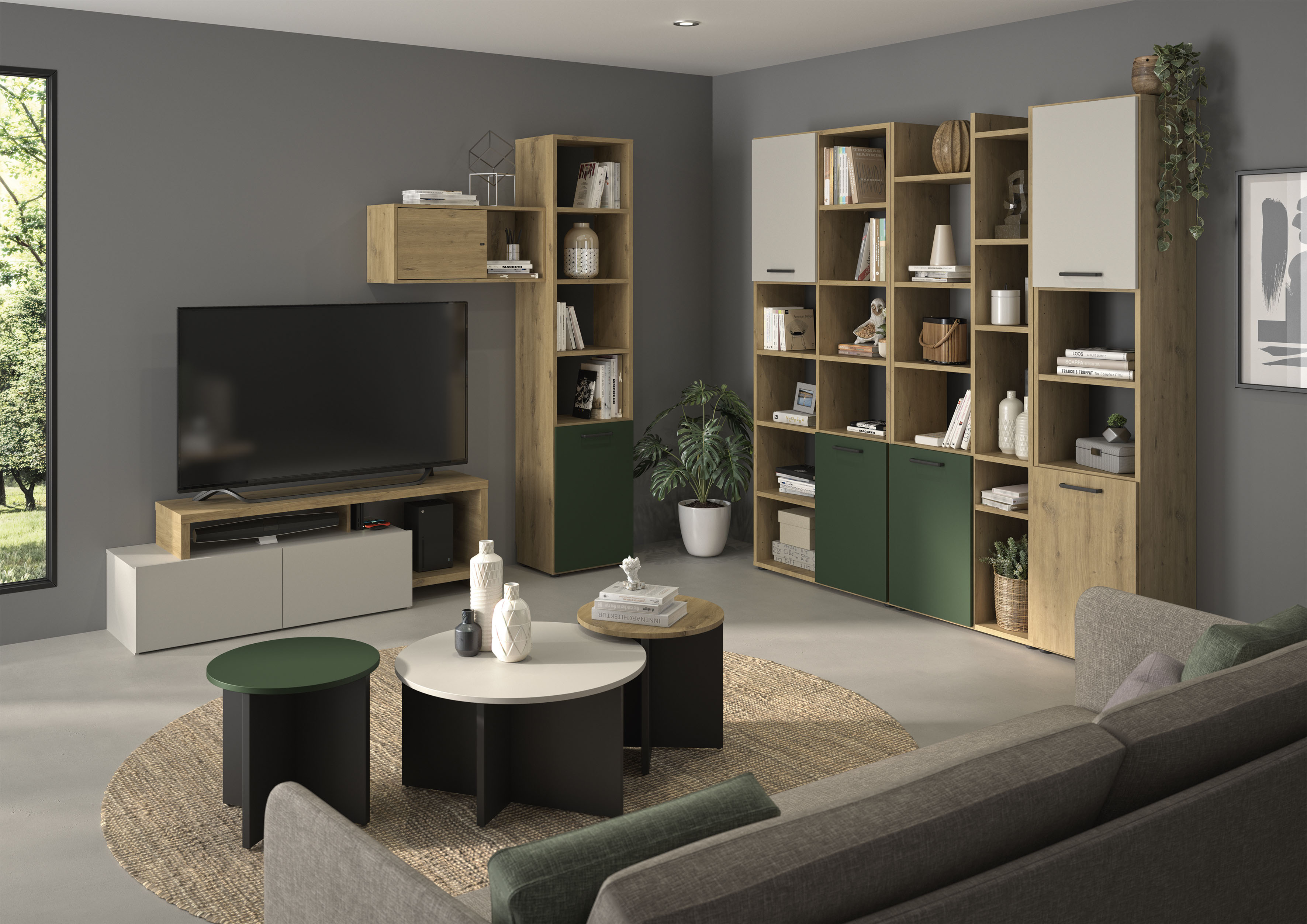 Bücherregal GAMI "CRAFT", braun (artisan eiche nachbildung), B:75cm H:209cm T:35cm, Holzwerkstoff, Regale, Bücherregal, Bücherregal mit 4 Regalböden und 6 Ablageflächen artisan eiche nachbildung B/H/T: 75cm x 209cm x 35cm, 10 Stk. offene Fächer