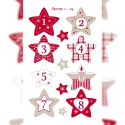 Avery Zweckform Weihnachtssticker Sternzahlen 1-24