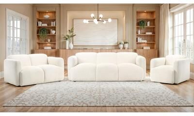 Coaster Dorset Upholstered Round Track Arm Sofa Set - N/A