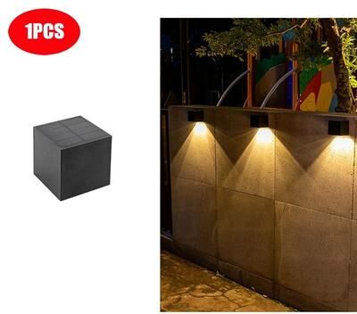 Uplift Picks Solar Wall Light Outdoor LED Waterproof Garden Fence Decorative Lamp 1 Pc