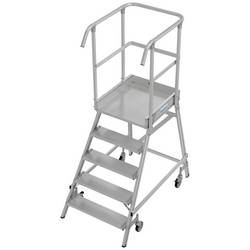 Krause 821034 Aluminium Podestleiter fahrbar, Montage mit Werkzeug Arbeitshöhe (max.): 3.20 m Aluminium 39 kg