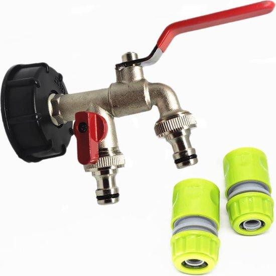 Impact Life Messing IBC Dubbele Kopadapter 1/2 inch voor 1000 l Watertank