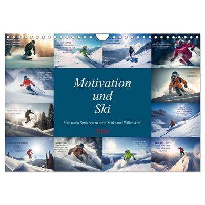 Motivation und Ski (Wandkalender 2026 DIN A4 quer), CALVENDO Monatskalender