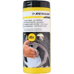 Dunlop Auto Allzwecktücher 40 Stück - schnelle & mühelose Innenraum-Reinigung - entfernen hartnäckige Verschmutzungen - für Sauberkeit & Glanz
