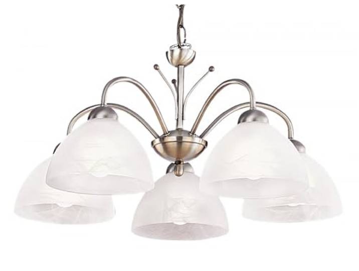Searchlight Kronleuchter 5-flammig Milanese, LED, Weiß, 52cm x 52cm, Wohnzimmer