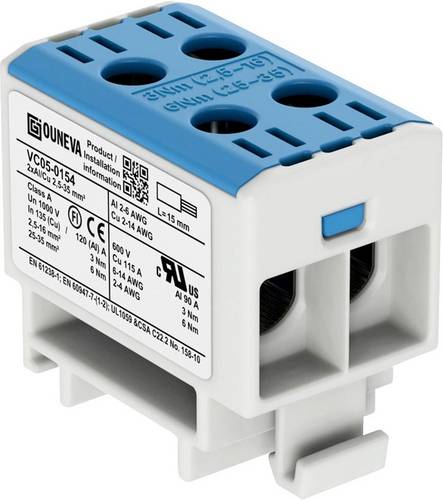 Ouneva Group VC05-0154 Verteilerblock Schrauben Blau 1St.
