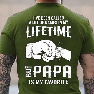 Herren T-Shirt 'Ich wurde mit vielen Namen angesprochen aber Papa ist mein Favorit' Grafik kurze Ärmel
