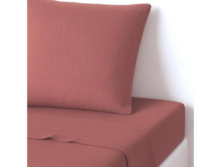 Drap plat gaze de coton 240x300 rouge toscane
