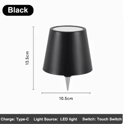 Inspire Picks Wireless LED Bottle Table Lamp Touch Control Rechargeable Bar Light rgb b Style black
