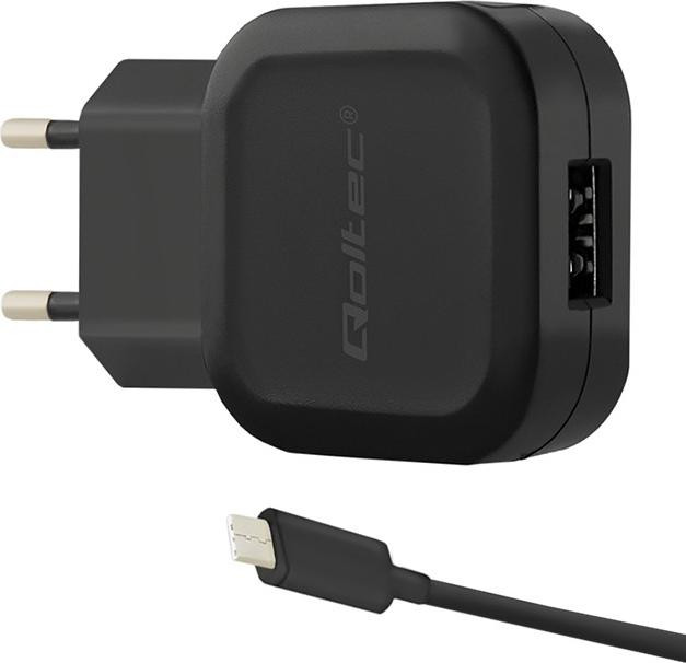 Qoltec Wandlader 12W met USB en USB Type-C kabel