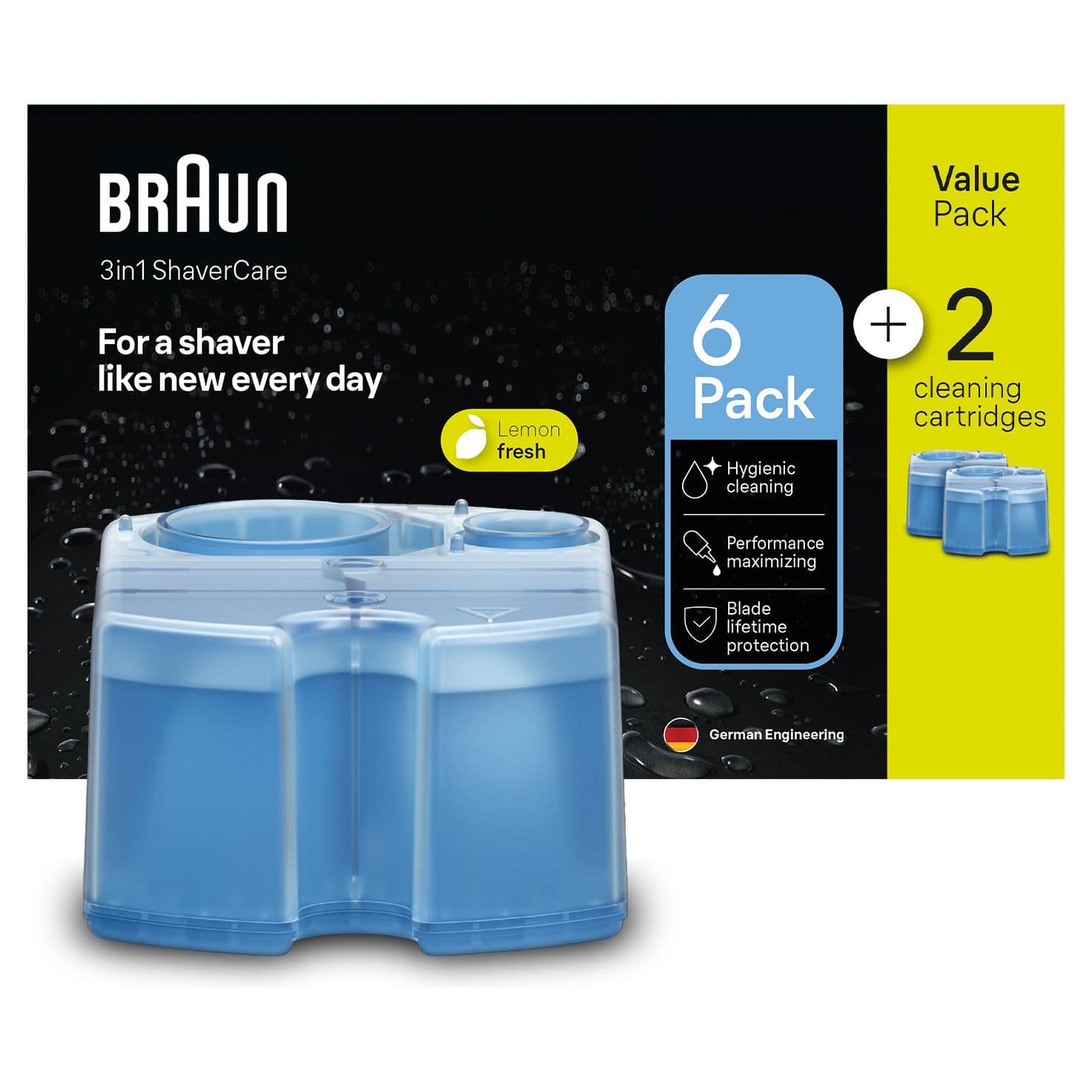 Braun 3-in-1 ShaverCare Reinigungskartuschen, 6+2 Pack 241595