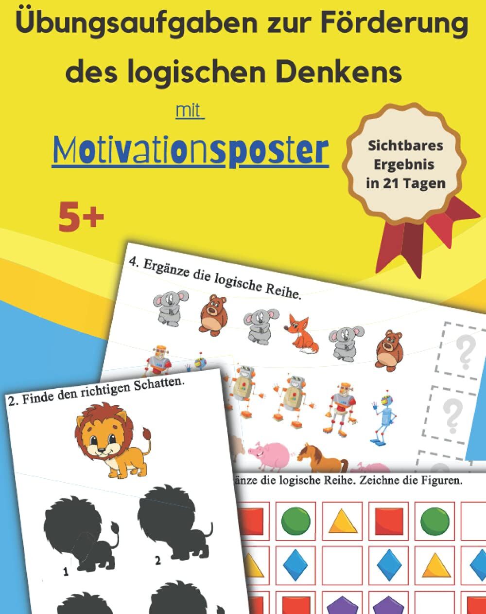 ELCH books - Übungsaufgaben zur Förderung des Logischen Denkens: Logische Reihen Schatten-Kombinationen Spiegel - Reflexion Übungsheft für Jungen und Mädchen ... farbiger Inhalt, glänzendes Softcover - Preis vom 09.10.2026 07:28:09 h