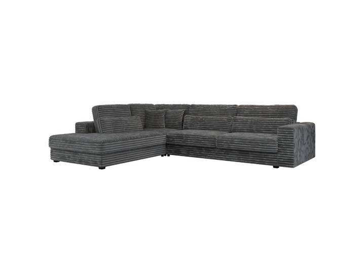 ECKSOFA Savona Dunkelgrau breiter Cord - links