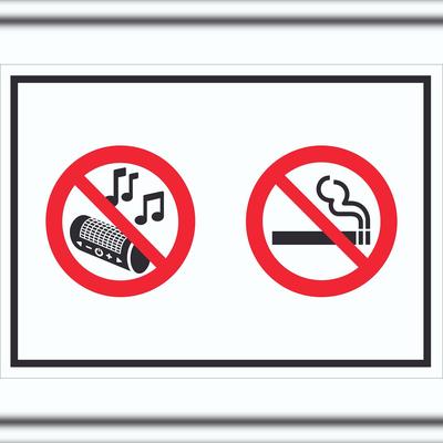 HB-Druck Schild Musik und Rauchen verboten Symbol A6 (105x148mm)