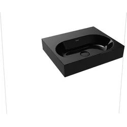 Kaldewei CENTRO Wandwaschtisch, schwarz, 600x500 mm, Randhöhe 120 mm, ohne Überlauf, Perl-Effekt