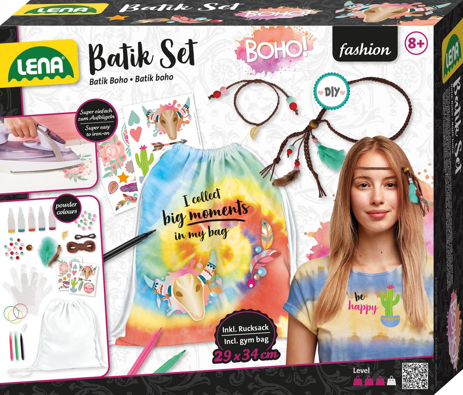 Lena Batik Boho Set Creatieve set voor kinderen 8 jaar Meerkleurig