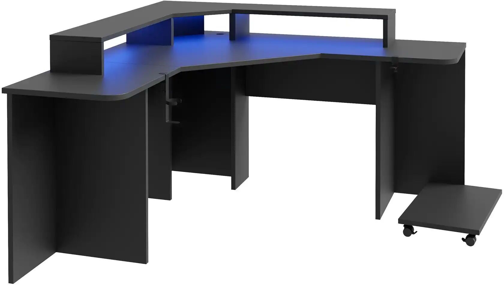 Höffner Gaming-Ecktisch  Zocker 5 ¦ schwarz ¦ Maße (cm): B: 160 H: 91,1 T: 160.0