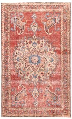ECARPETGALLERY Hand-knotted Antalya Vintage Red Wool Rug - 5'1 x 8'3