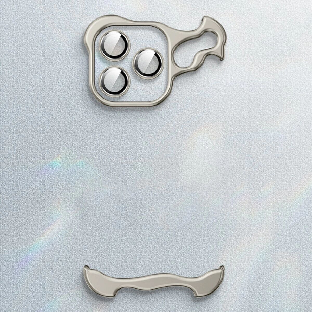 INF Coque Unique en Métal + Film de Protection d'Objectif pour iPhone 14 - Argent