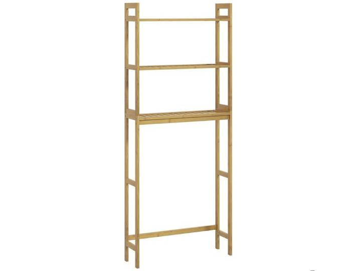 Meuble rangement salle de bain au-dessus des toilettes 3 niveaux bambou naturel anti-basculement FOLYNA