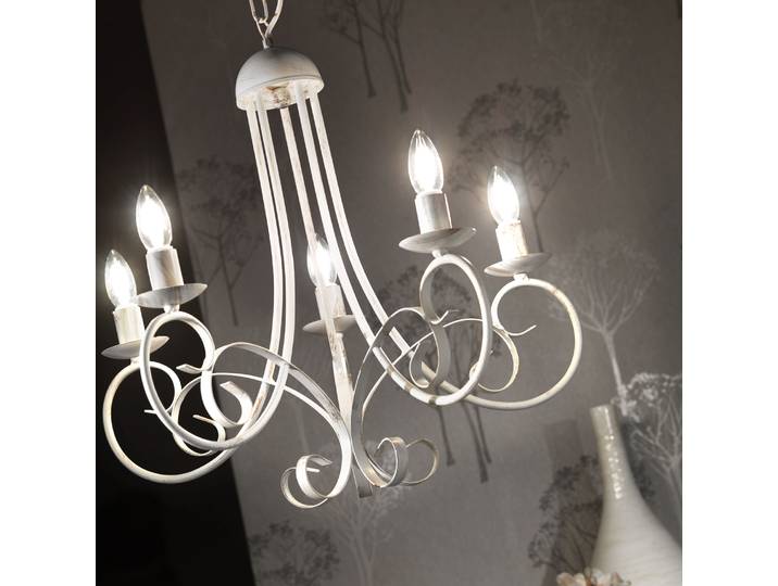 Lustre Pompei - Type A 60 x 110 x 60cm Blanc Matériau : Métal Surface en métal : Brossé Type de métal : Fer E14