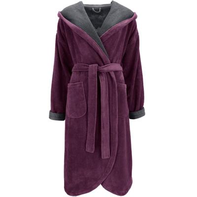 Damenbademantel VOSSEN Gr. 40, lila (elderberry, g), 40/42, Baumwoll-Mix, Hausmäntel