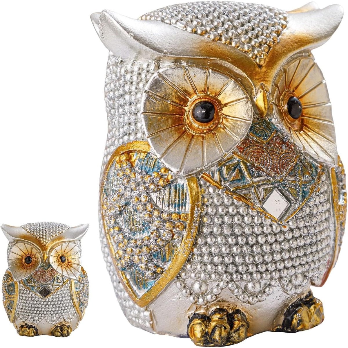 Zilveren Uil Standbeeld - Modern Decoratief Dieren Thema Tafeldecoratie