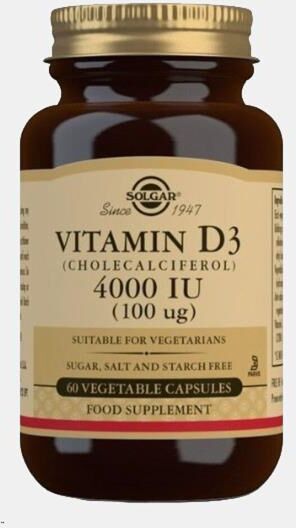 SOLGAR VITAMINA D3 4000IU 60 CAPSULAS