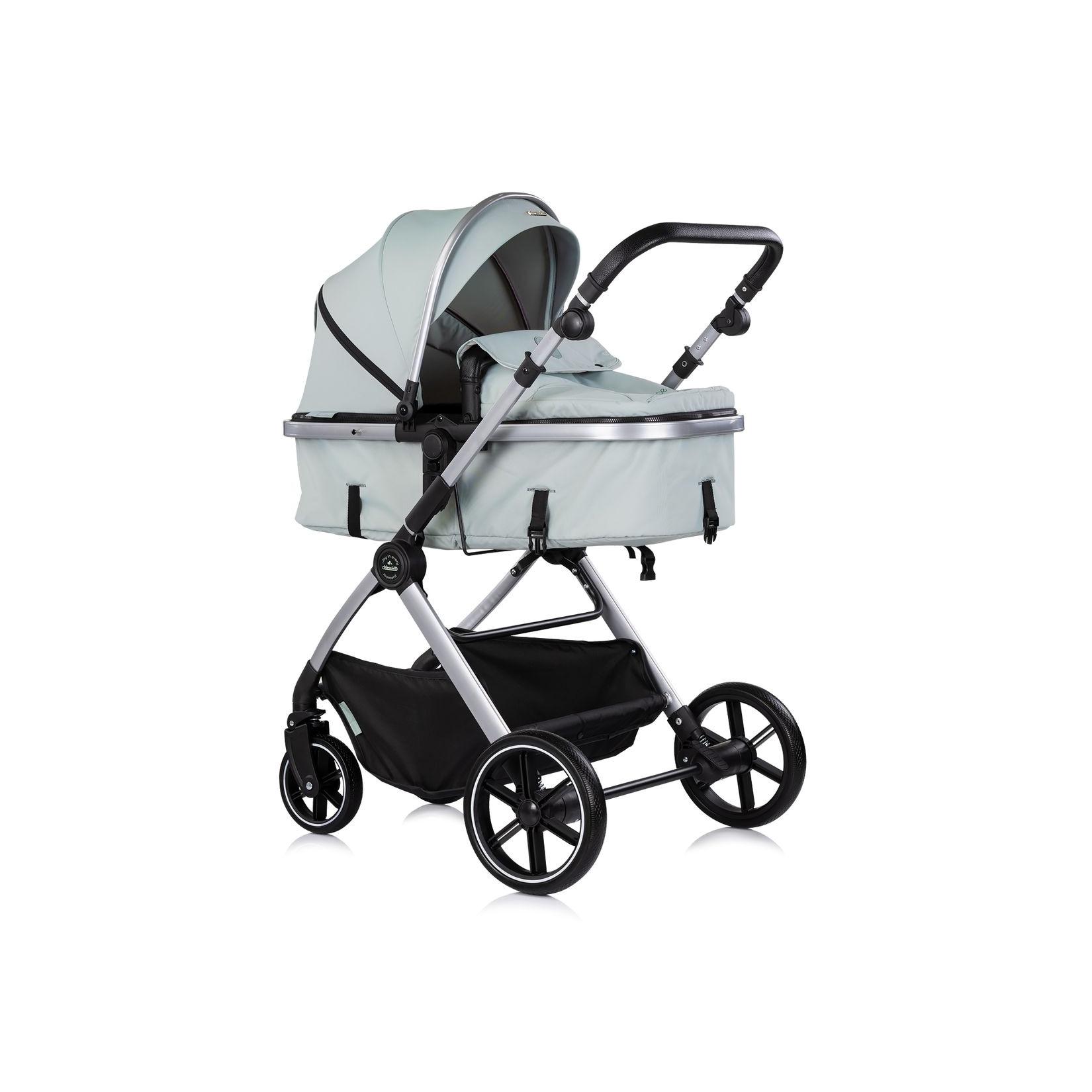 Chipolino Kombikinderwagen Pearl 2 in 1 umbaubar Rucksack Fußsack Korb Federung grün