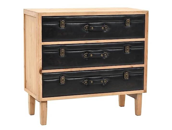ZQQLVOO Massivholz Kommode Tanne 80x36x75 cm Retro Stil Schubladenschrank mit Koffer-Design Fronten, Stabile Langlebige Aufbewahrung für Wohnzimmer Schlafzimmer, Dekorative