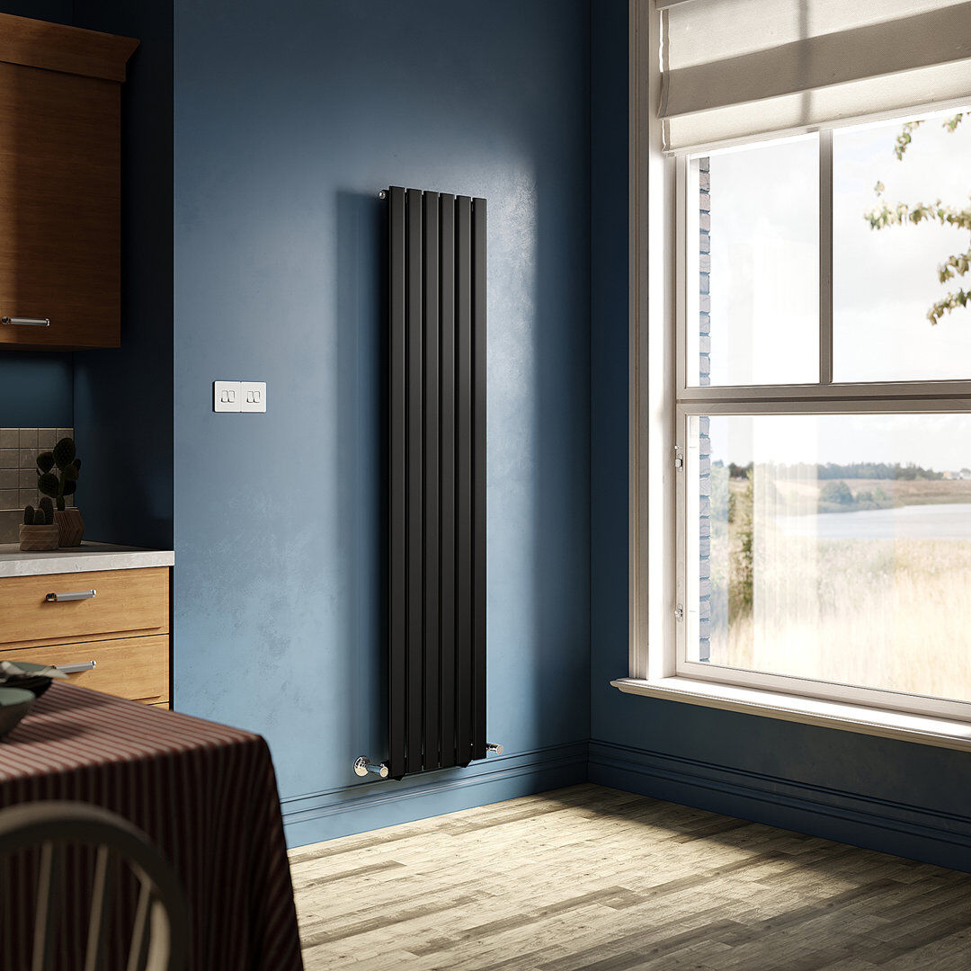 Brayden Studio Camaran Vertical Designer Radiator Black 180cm H x 40cm W x 4.7cm D