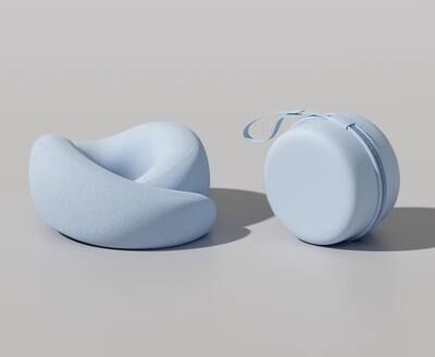 Uplifted Finds Memory Foam Neck Support Pillow Contour U Shape Travel Back Home Use sky Blue