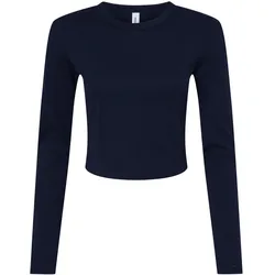 Bella Canvas, Damen, Sportshirt, Micro Rib Langarm Baby Tee (M), Blau