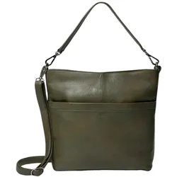 Schultertasche STILL NORDIC "Still Nordic Bag still", Damen, Gr. onesize, schwarz olive, Obermaterial: 100% Leder, Taschen Schultertasche