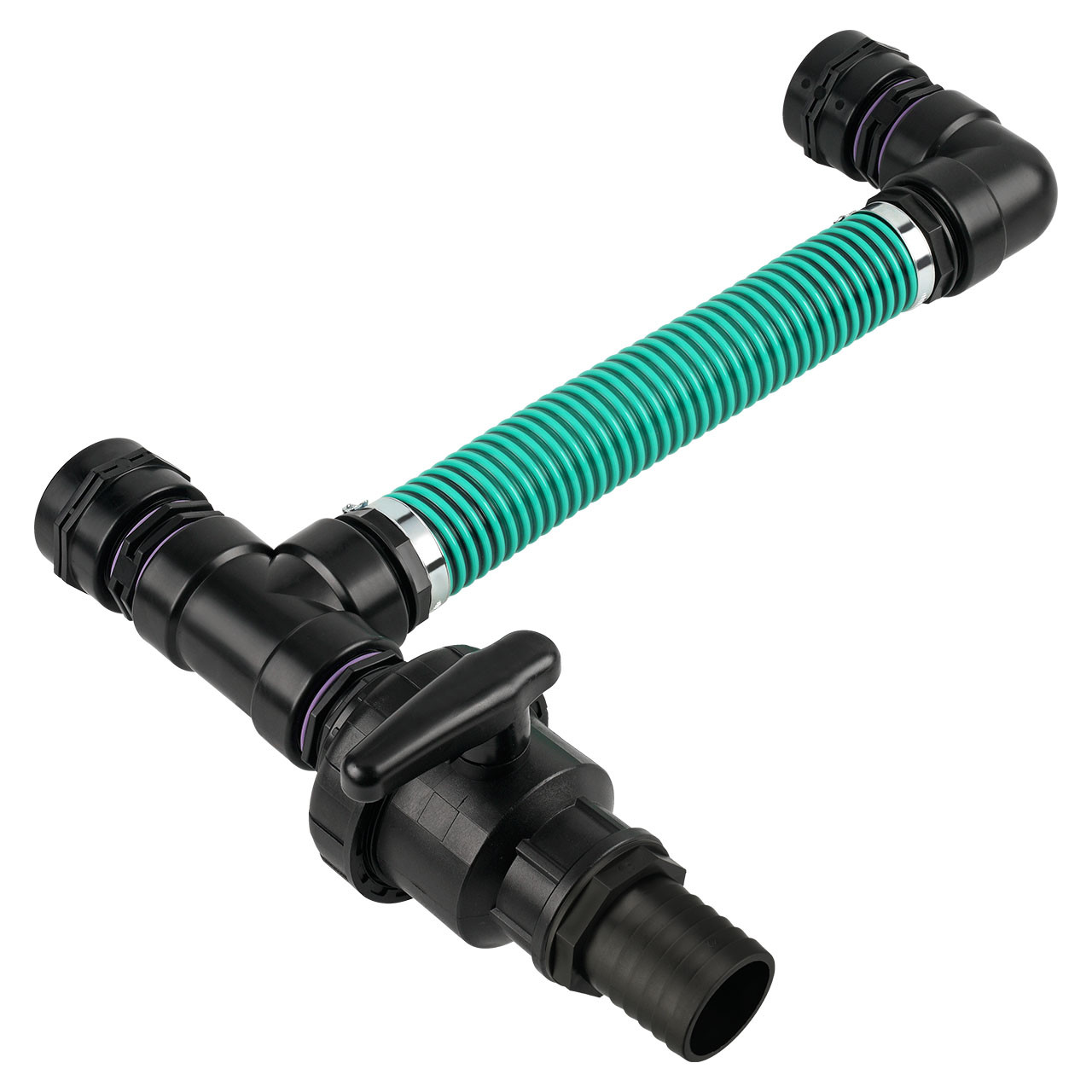 REKUBIK IBC Adapter BSP 2" - 2 IBC nebeneinander Tankverbindung Schlauch 50mm (2")