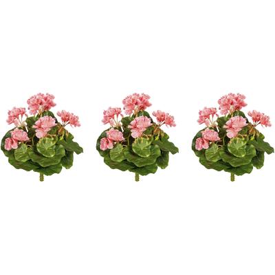 Kunstblume CREATIV GREEN "Minigeranie", rosa, H:24cm, Obermaterial: 85% Polyester, 15% Polyethylen, Kunstpflanzen