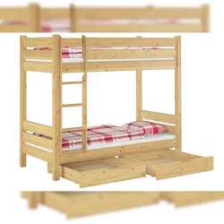 Erst-Holz Stockbett für Erwachsene 90x200 Etagenbett teilbar 2 Rollroste Doppelbettkasten 60.16-09T100S2