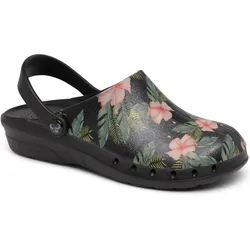 Damen Clogs "ODEN+ PRINT" Jungle - 38 - schwarz