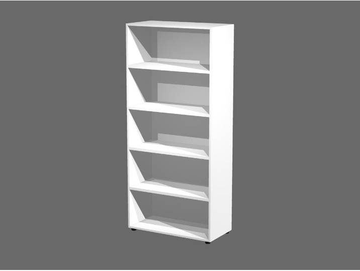 Bibliothèque haute Wood - L.90 x H.200 cm - Sans porte - Blanc