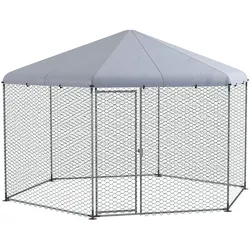 PawHut PawHut Hühnerstall 400 x 346 x 263 cm Freilaufgehege aus Stahl, mit Abdeckung