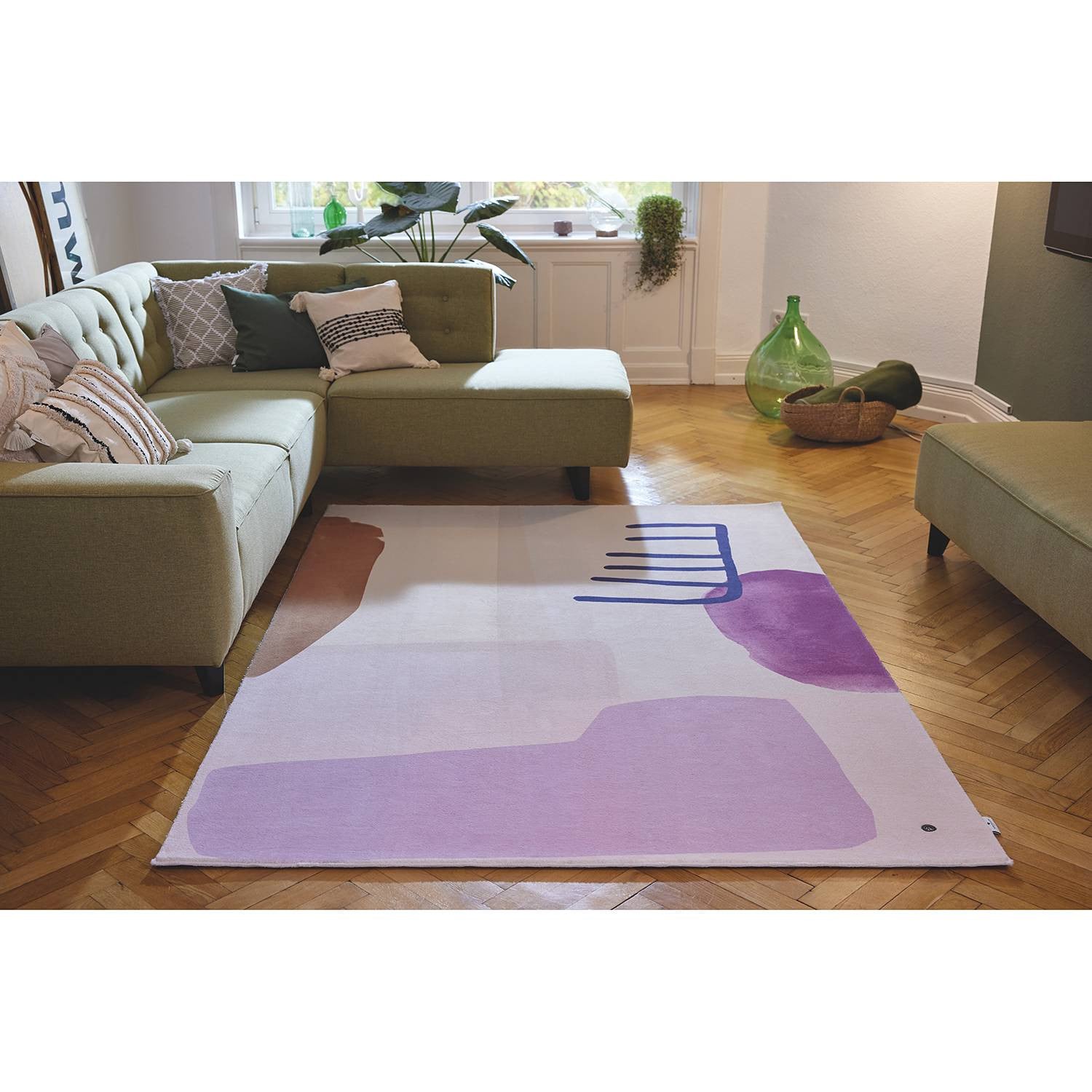 home24 Laagpolig vloerkleed Shapes Two Meerkleurig B: 140 cm, D: 200 cm