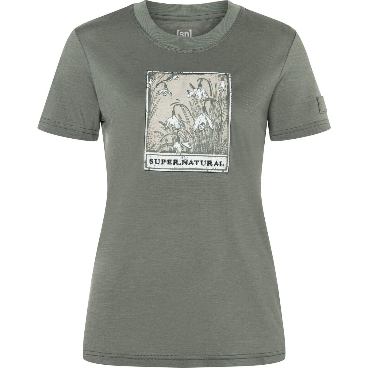 Super.Natural W Snow Drops BIO J Tee eucalyptus/various (18J) XS SNWS0301318JXS
