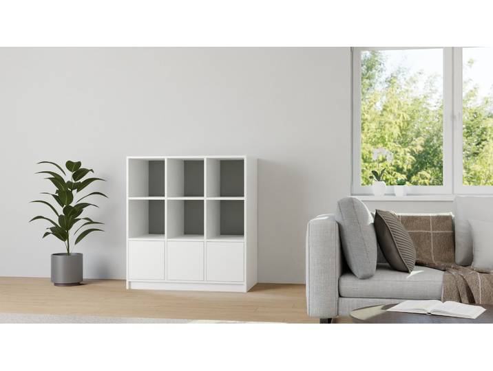 Weißes Regal aus MDF Dekor MDF Beschichtet MDF Weiß matt
