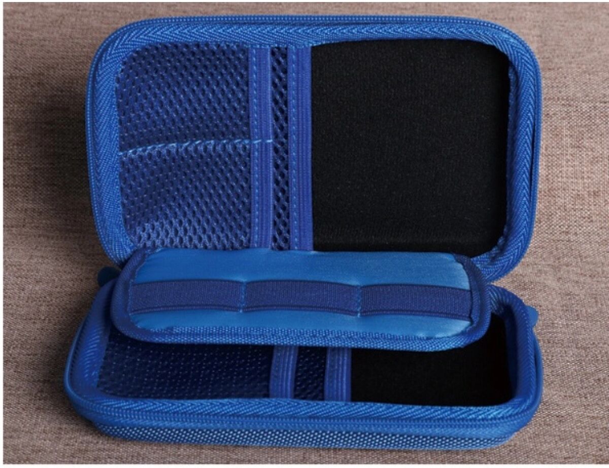 INF EVA Digital-Aufbewahrungstasche – Wasserfeste Tragetasche für externe Festplatten, Ohrhörer, Kabel und USB-Sticks Blau